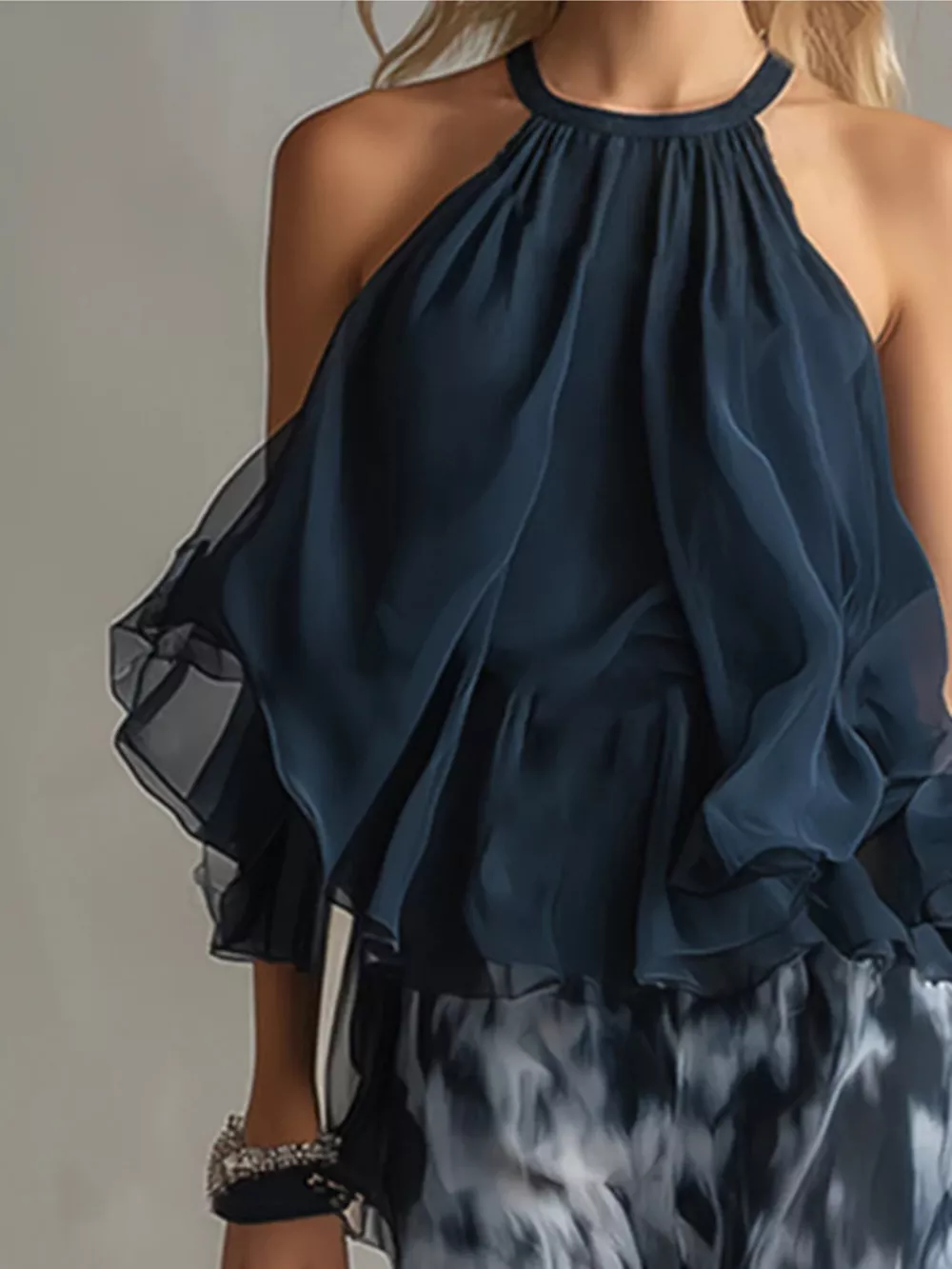 Sleeveless Top and Tie-Dye Wide-Leg Pants Set, image 2