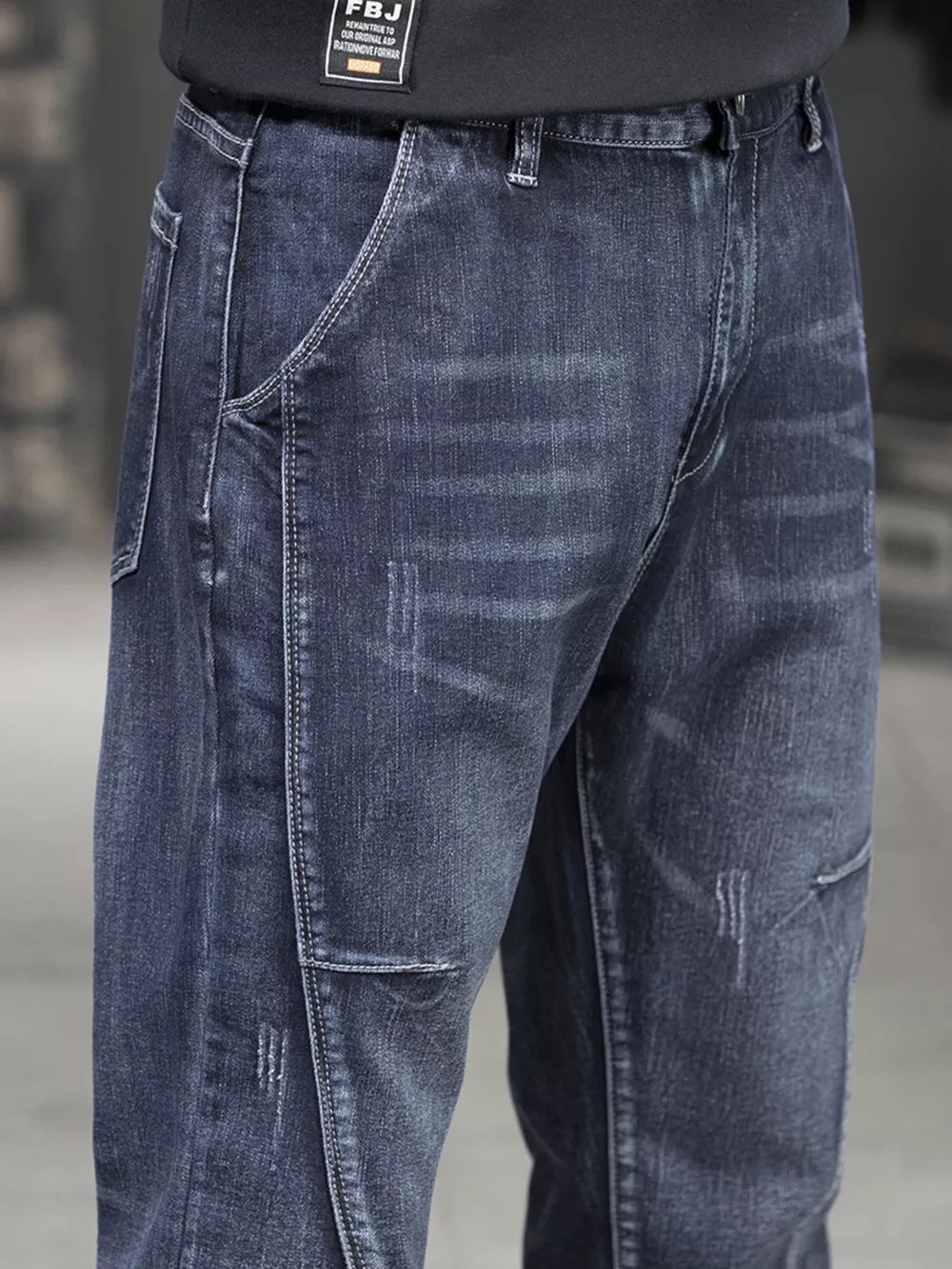 Men's Washed High-Stretch Jeans, image 5
