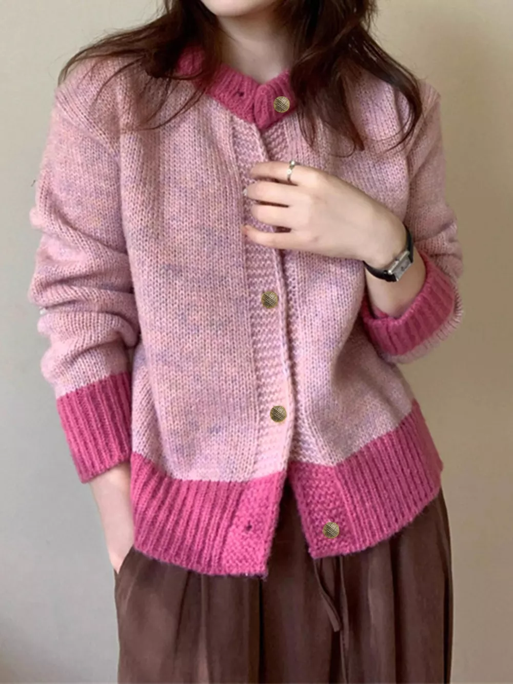 Color Block Button Up Cardigan, image 9