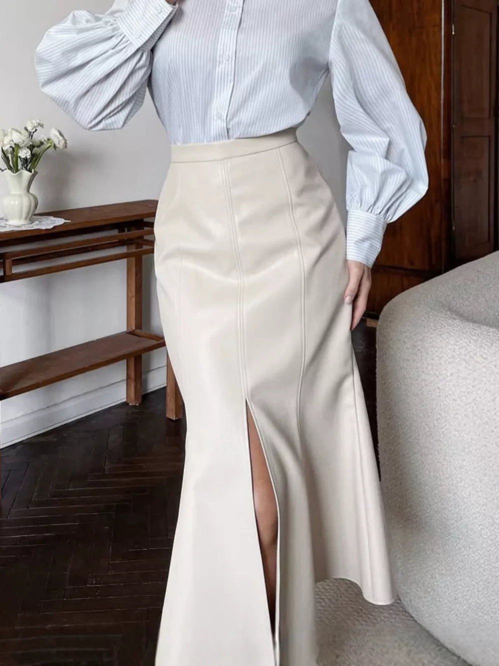Slit Mermaid Midi Skirt, image 11