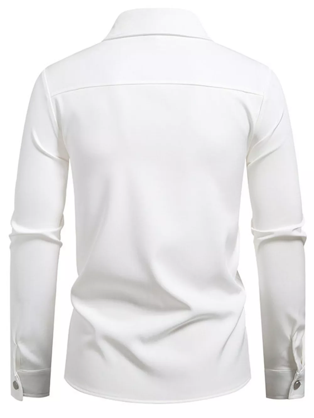 Men's Asymmetrical Button-Down Long Sleeve Shirt, image 6