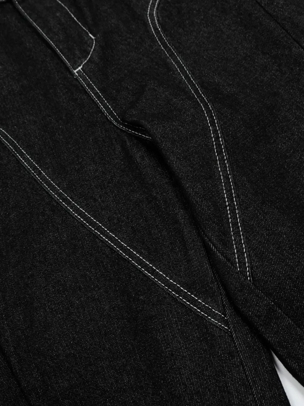 Men's Wide-Leg Jeans with Contrast Stitching, image 6