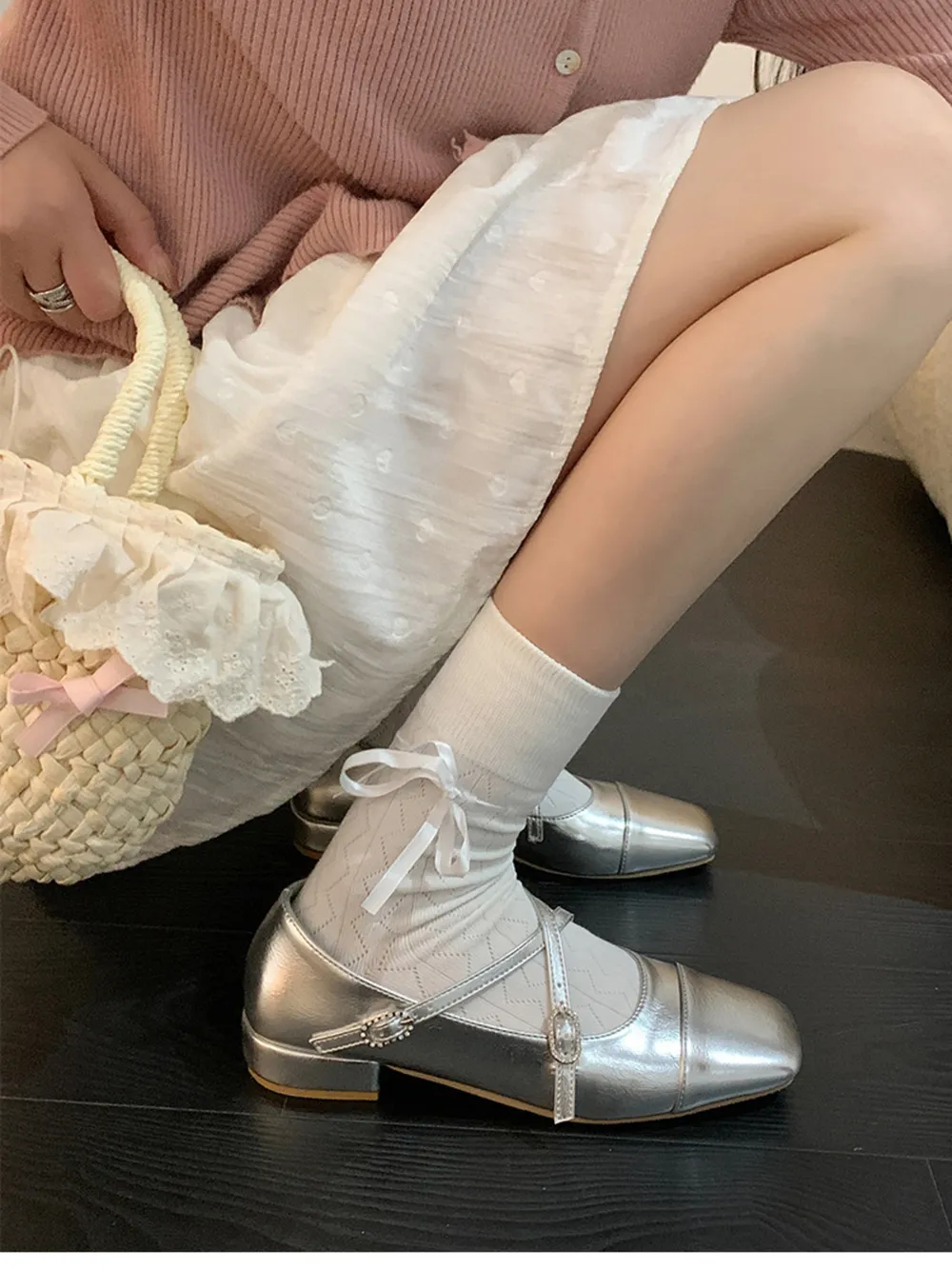 Square Toe Block Heels Mary Jane Shoes, image 6