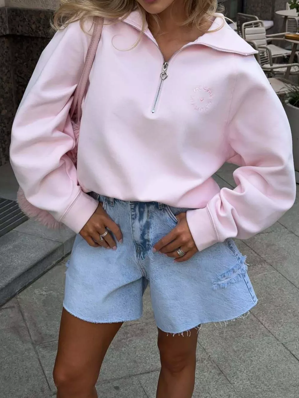 Half Zip Long Sleeve Sweatshirt, image 2