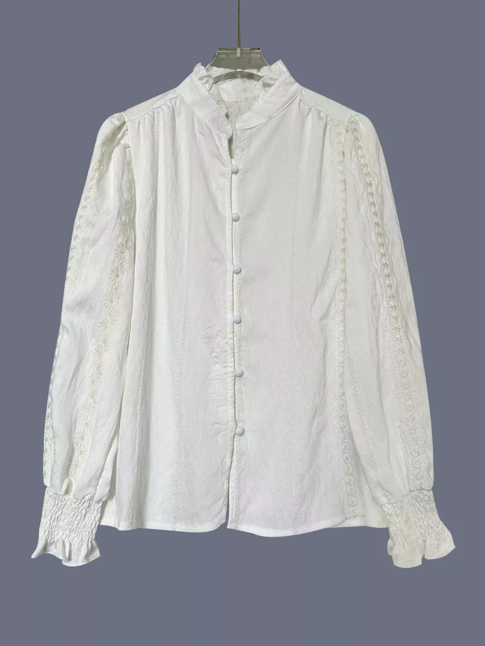 Lace Detail Button Up Shirt, image 6