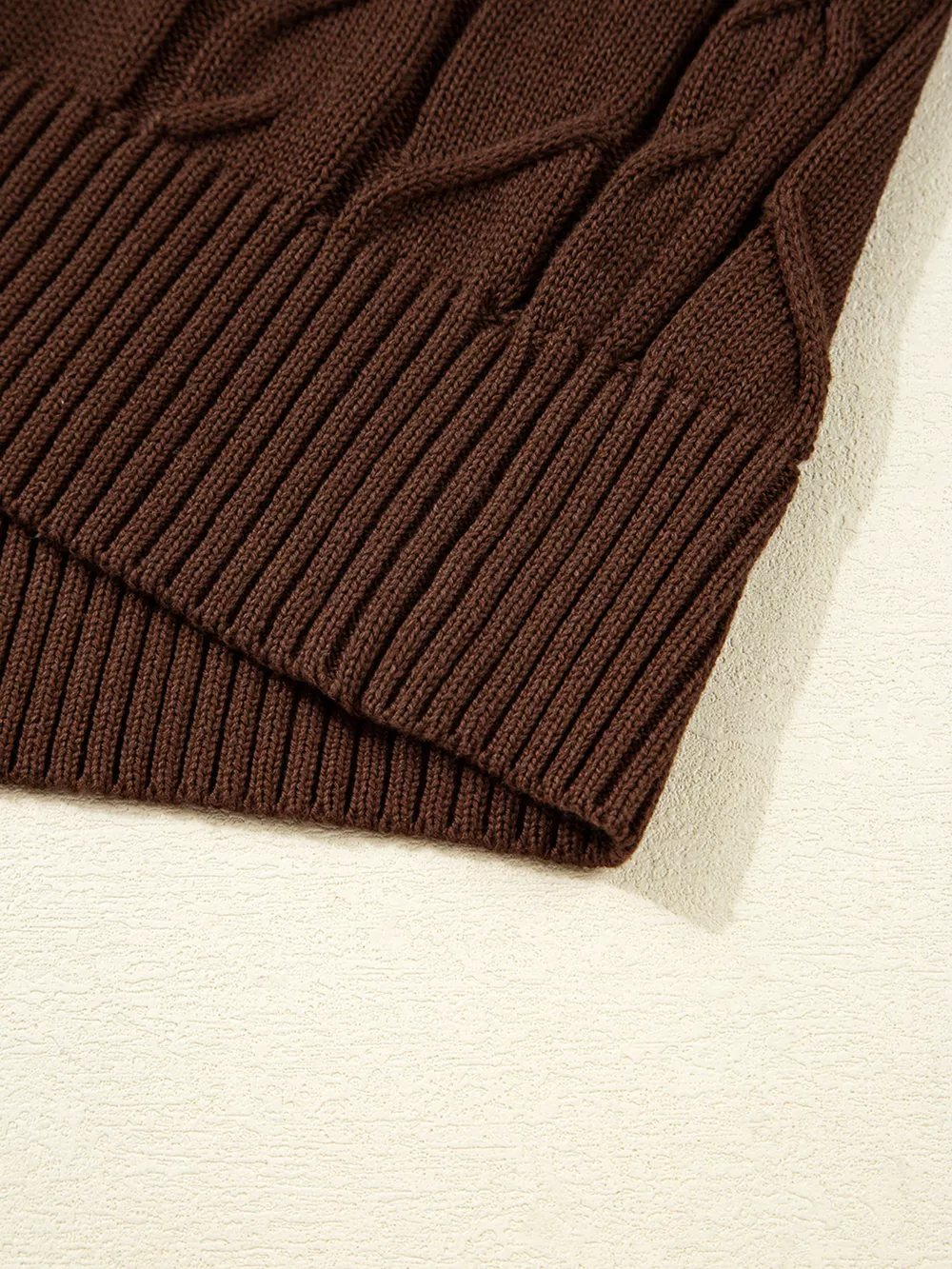 Cable Texture Crew Neck Short Sleeve Sweater Top, image 5