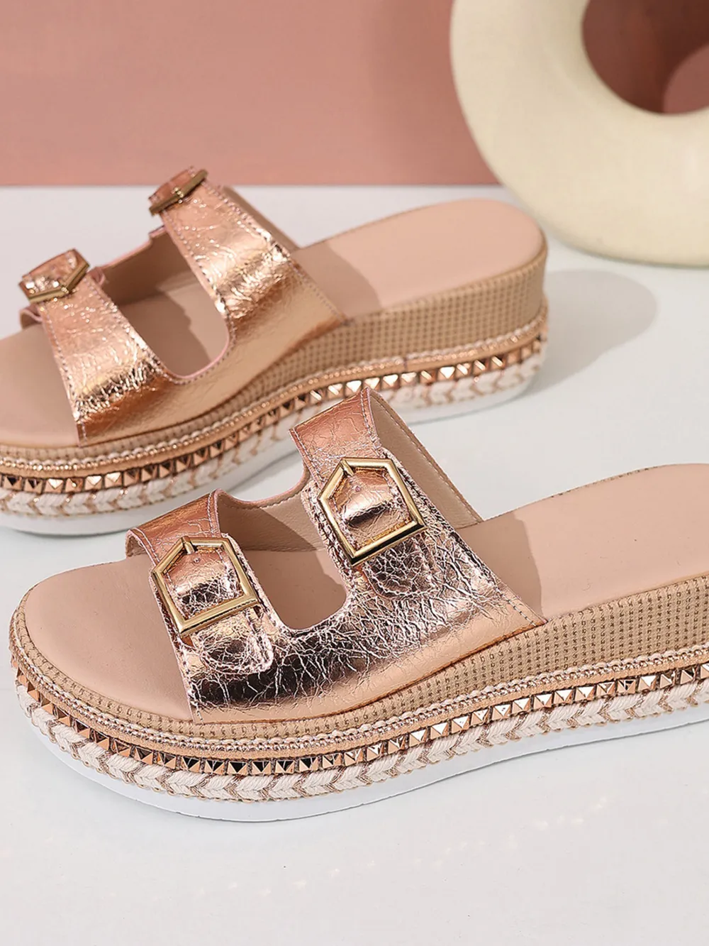 Platform Double Buckle Sandals, image 2