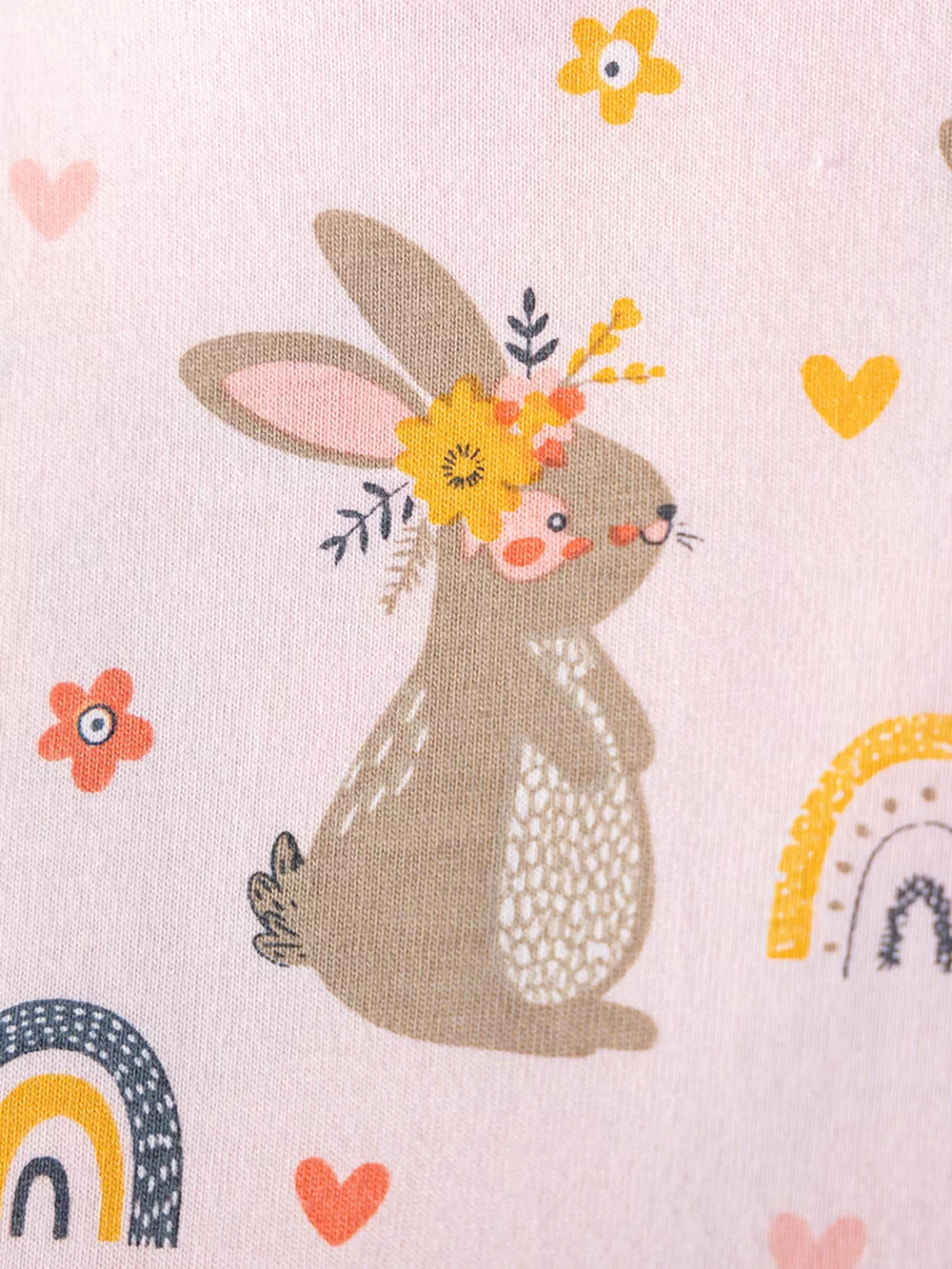Children's Tiered Bunny Rainbow Print Casual Dress, image 3
