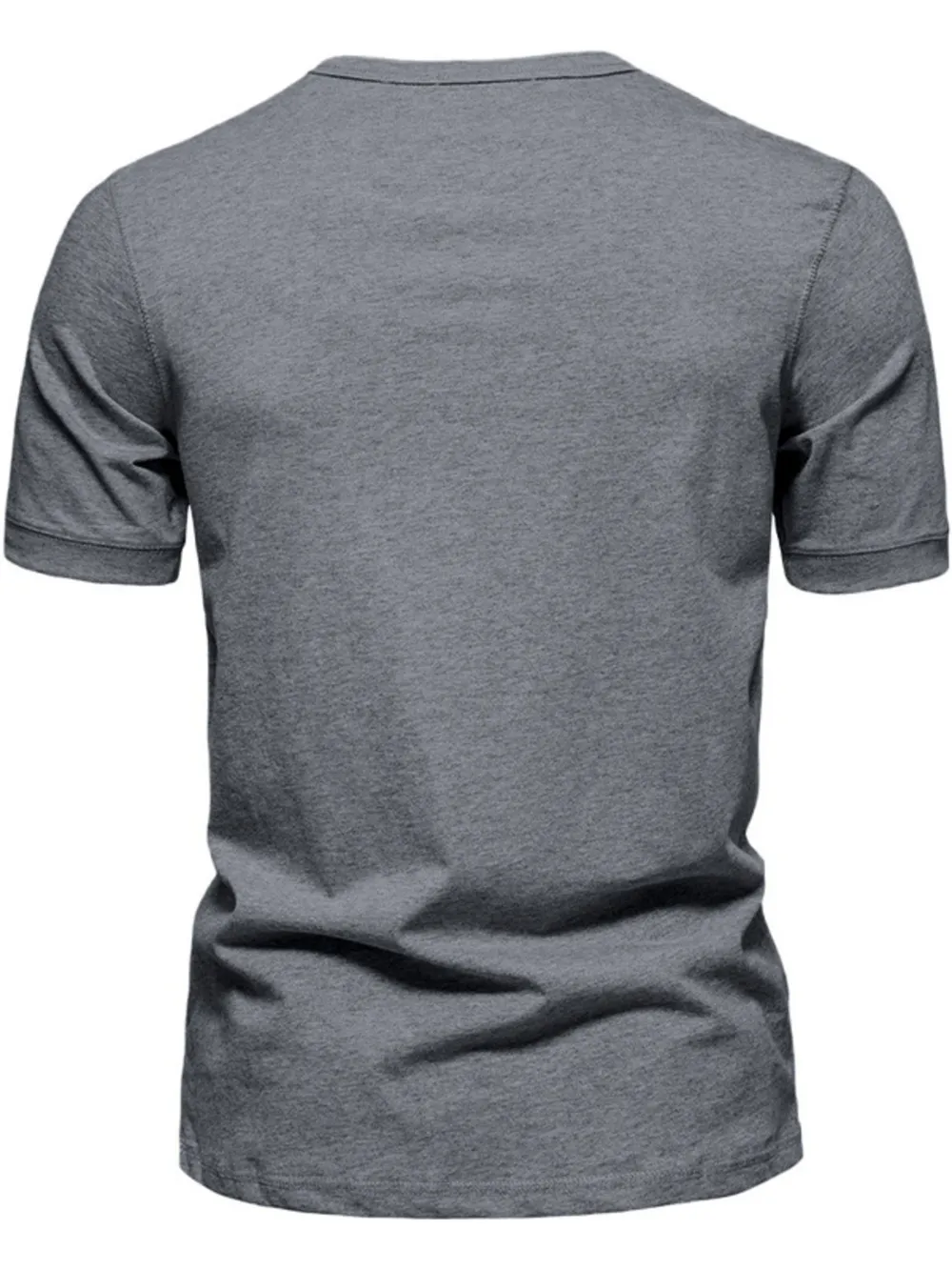 Men's Full Size Henley Style T-Shirt with Button Detail Plus Size, image 3