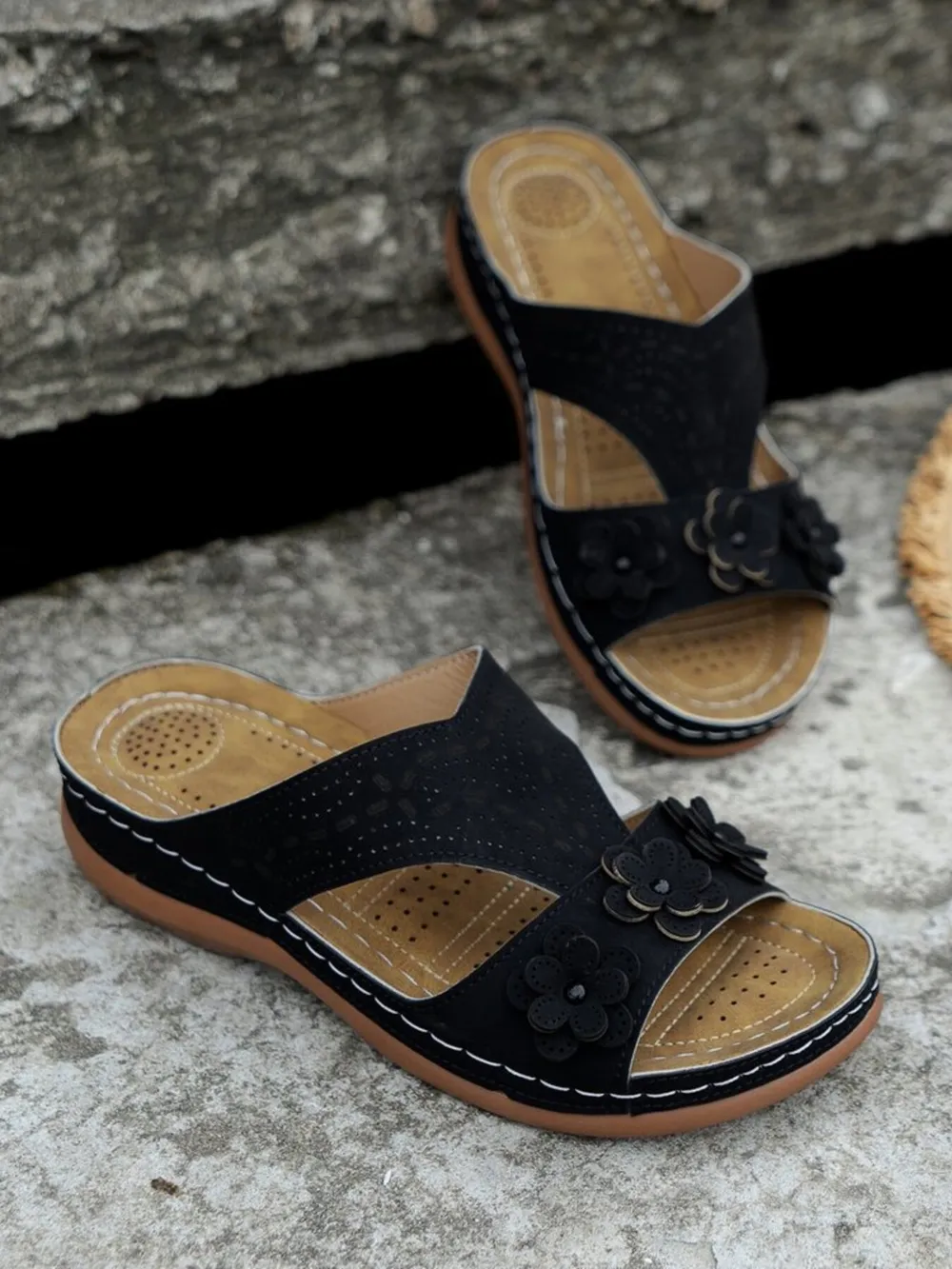 Cutout Flower Open Toe Sandals, image 7