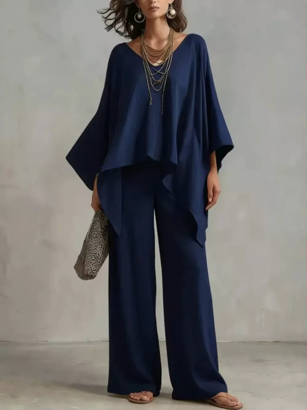 Full Size V-Neck Top and Pants Set Plus Size, image 5
