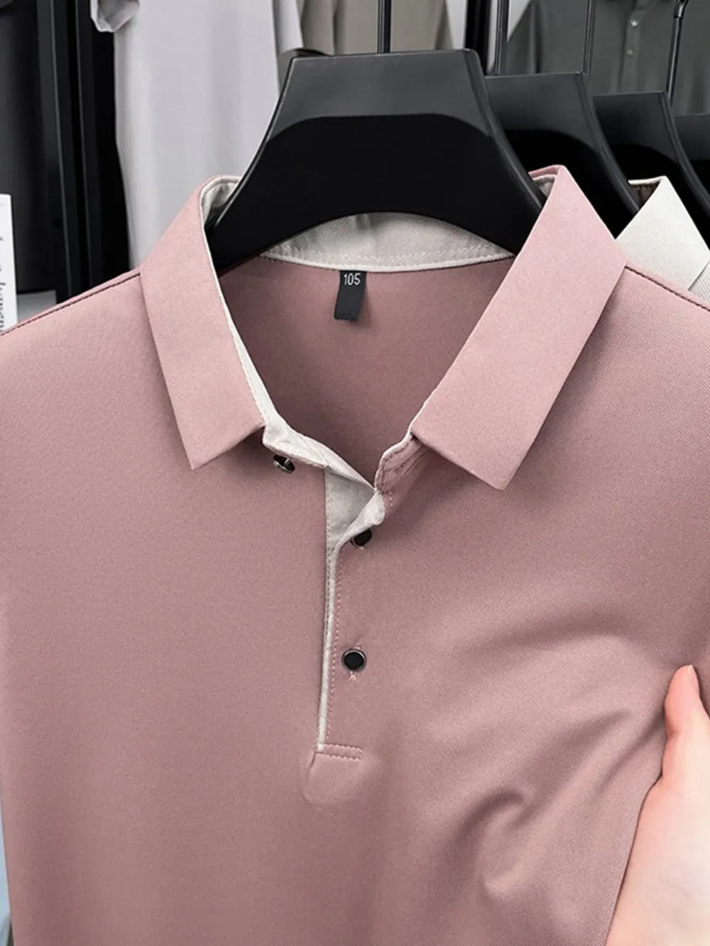 Men's Plus Size Button Detail Short Sleeve Polo, image 7