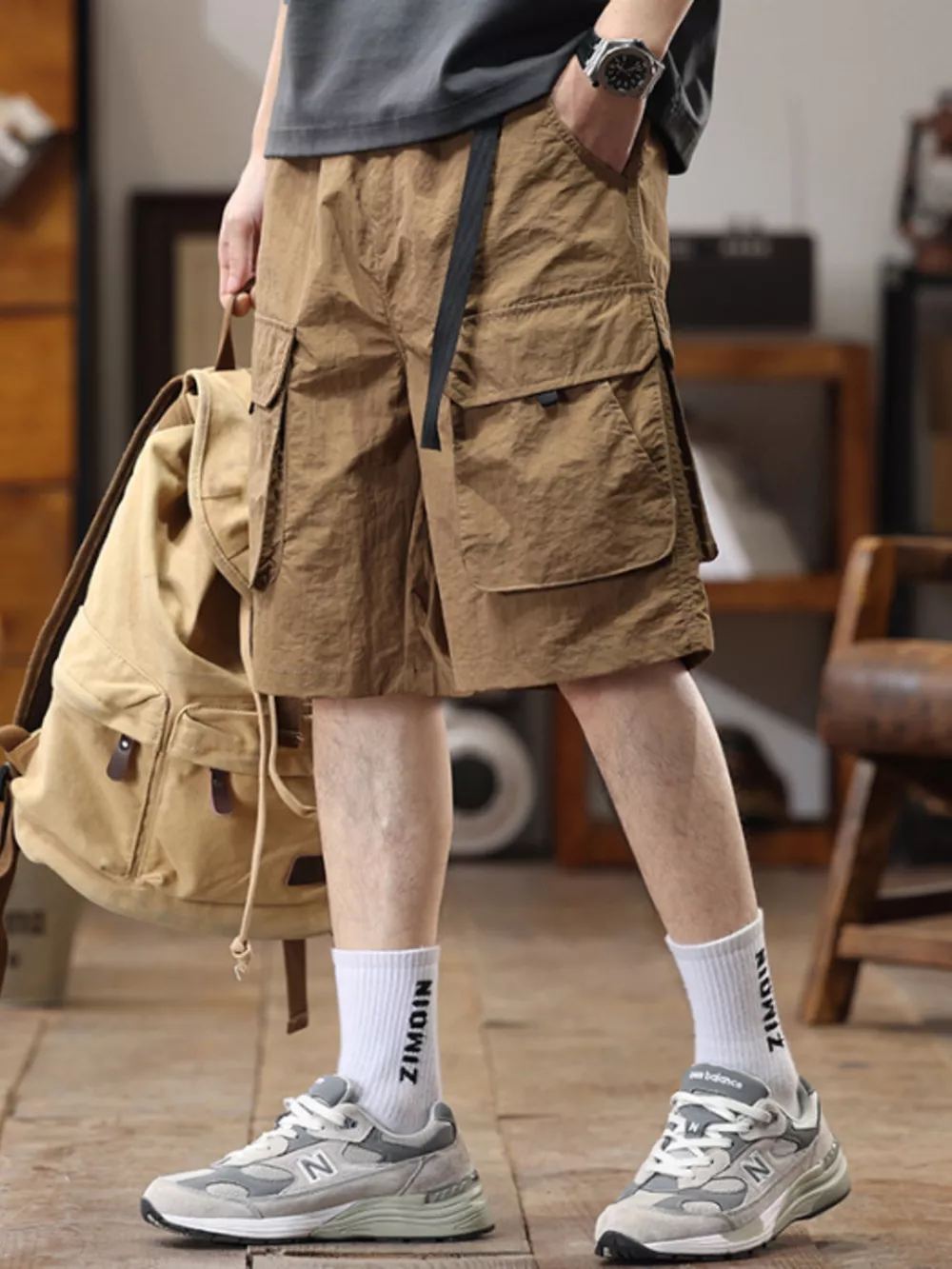Men's Full Size Multi-Pocket Relaxed Fit Cargo Shorts Plus Size, image 4