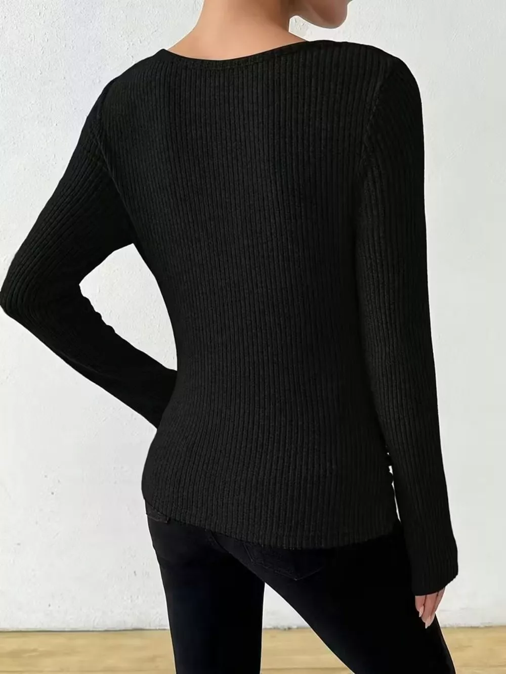 Cowl Neck Ribbed Knit Top, image 19
