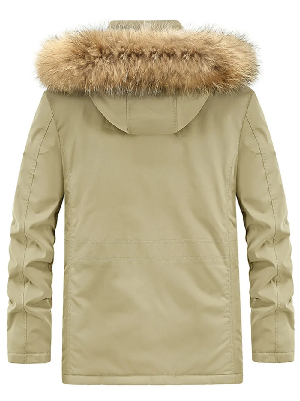 Men's Plus Size Fur Hooded Warm Winter Coat, image 3