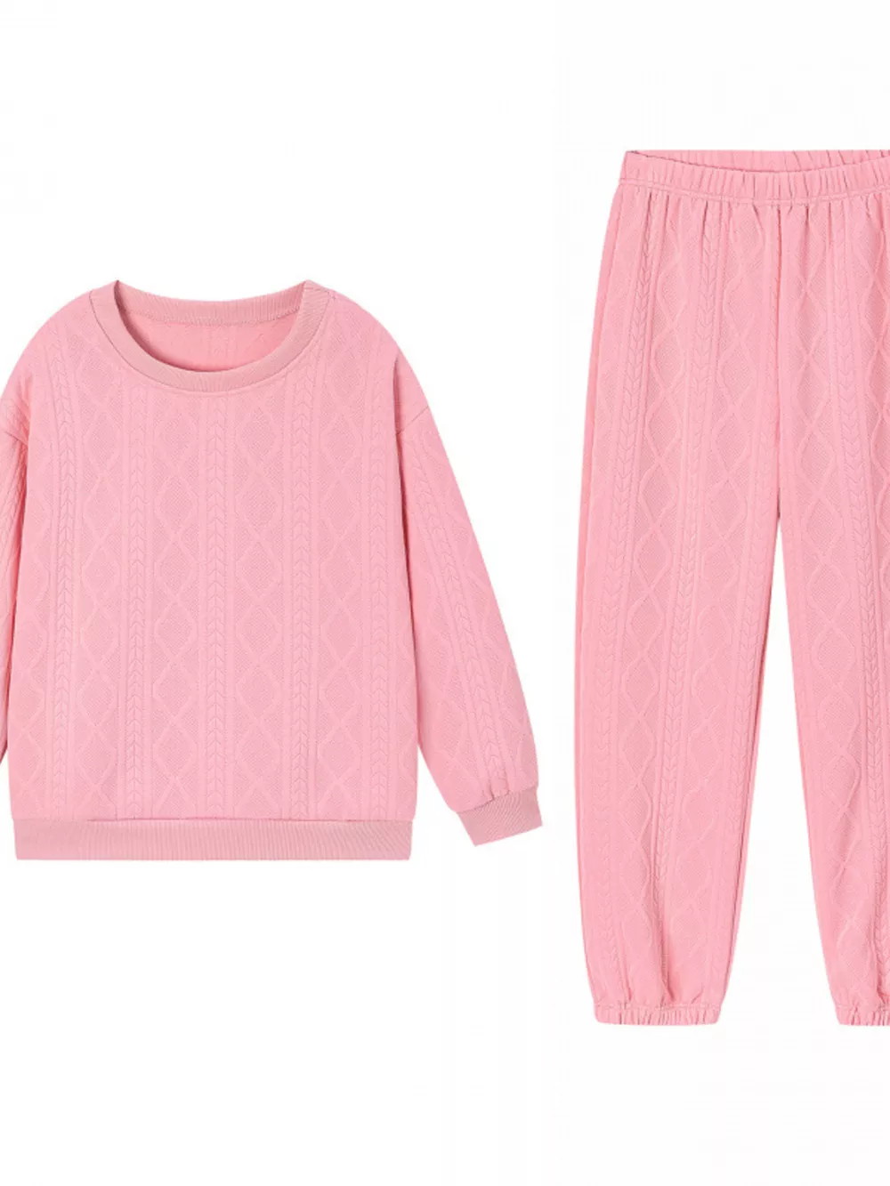 Texture Round Neck Top and Pants Set, image 11