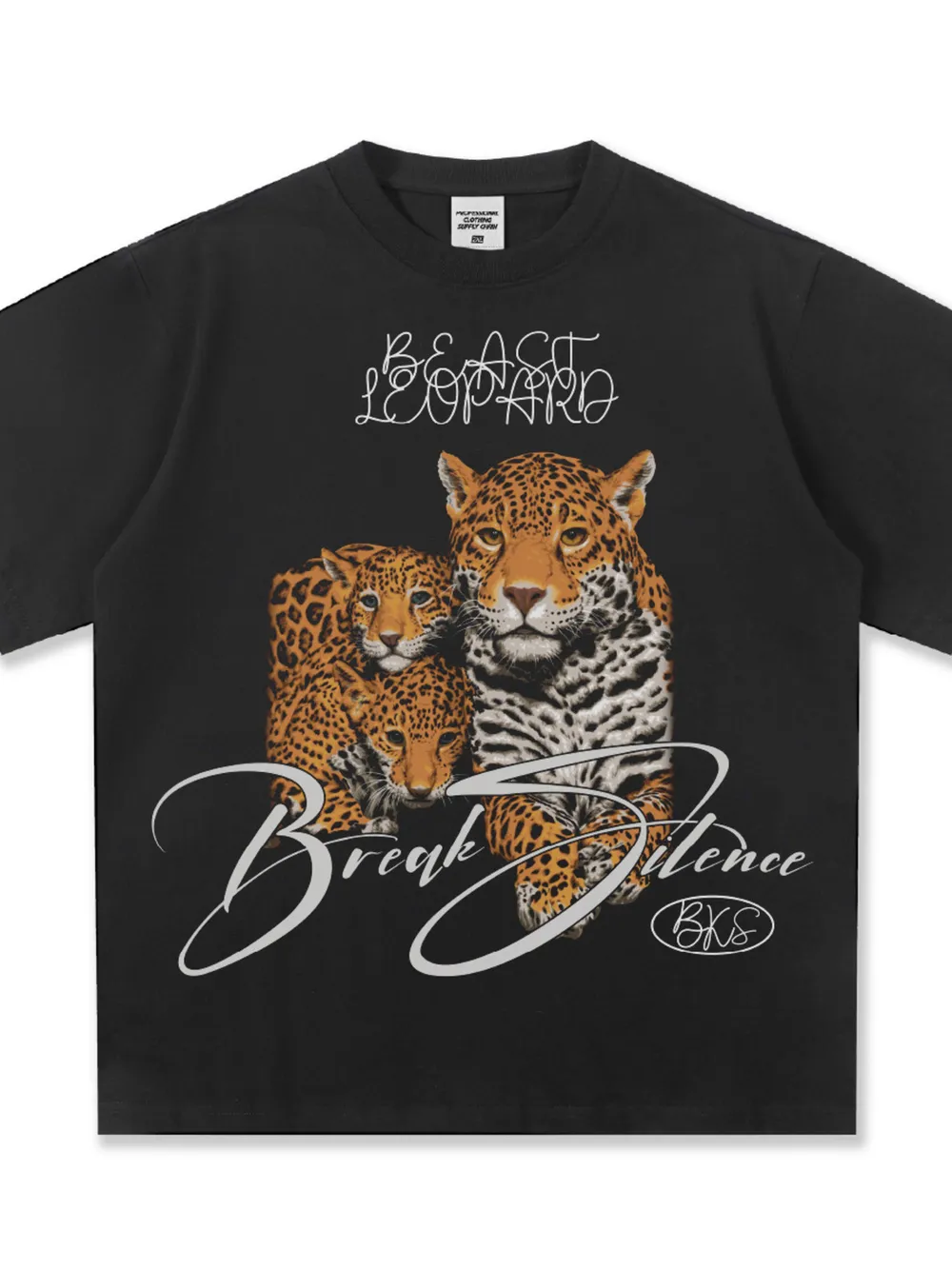 Men's Vintage Leopard Graphic Round Neck T-Shirt, image 6