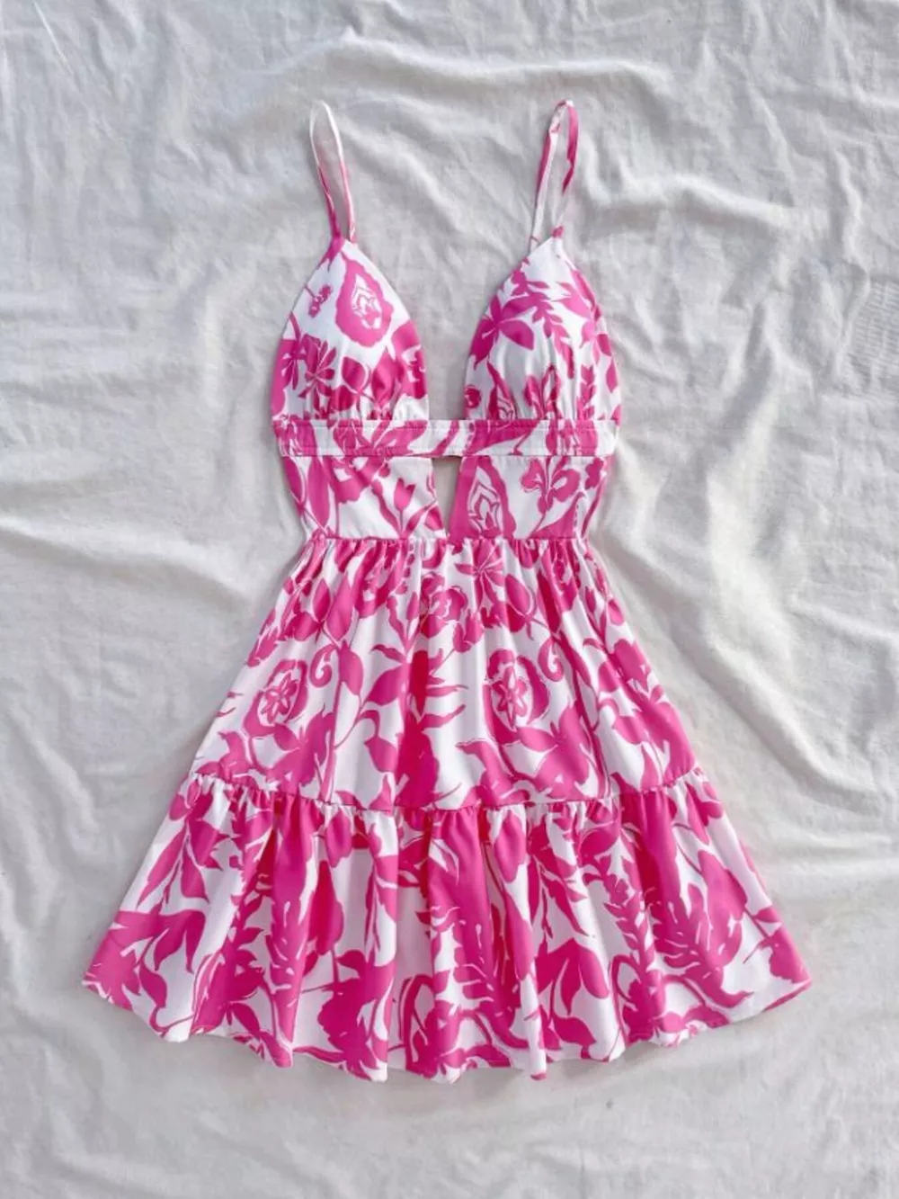 Floral Print Cutout Mini Dress, image 3