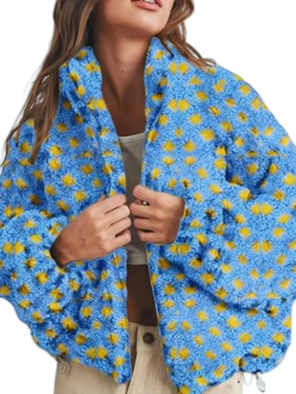 Plaid Zip Up Sherpa Jacket, image 10