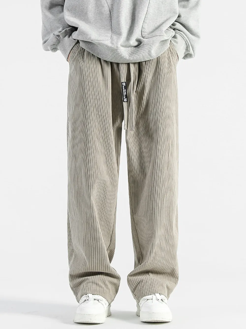 Men's Plus Size Casual Drawstring Wide Leg Pants, image 2