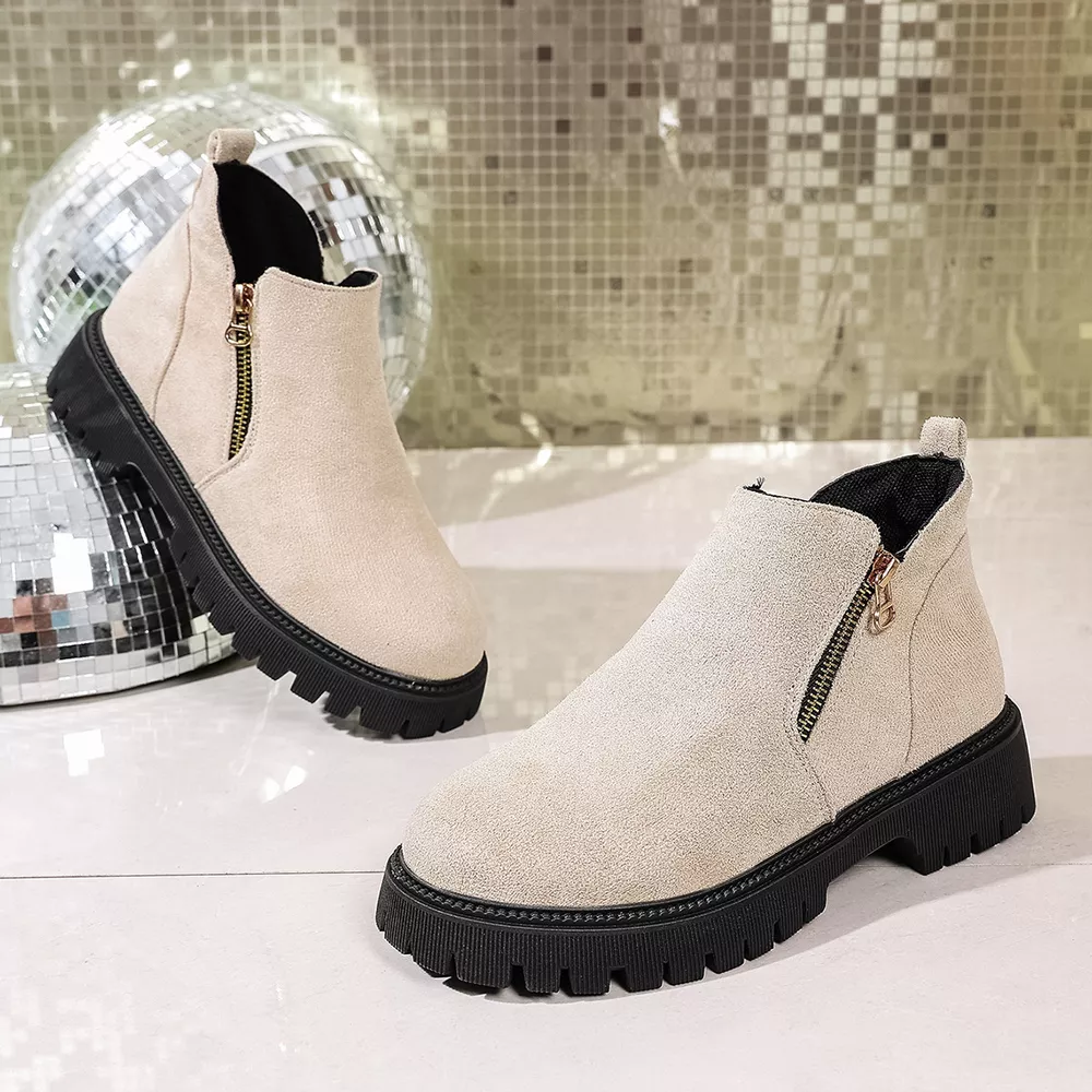 Round Toe Side Zip Ankle Boots, image 14