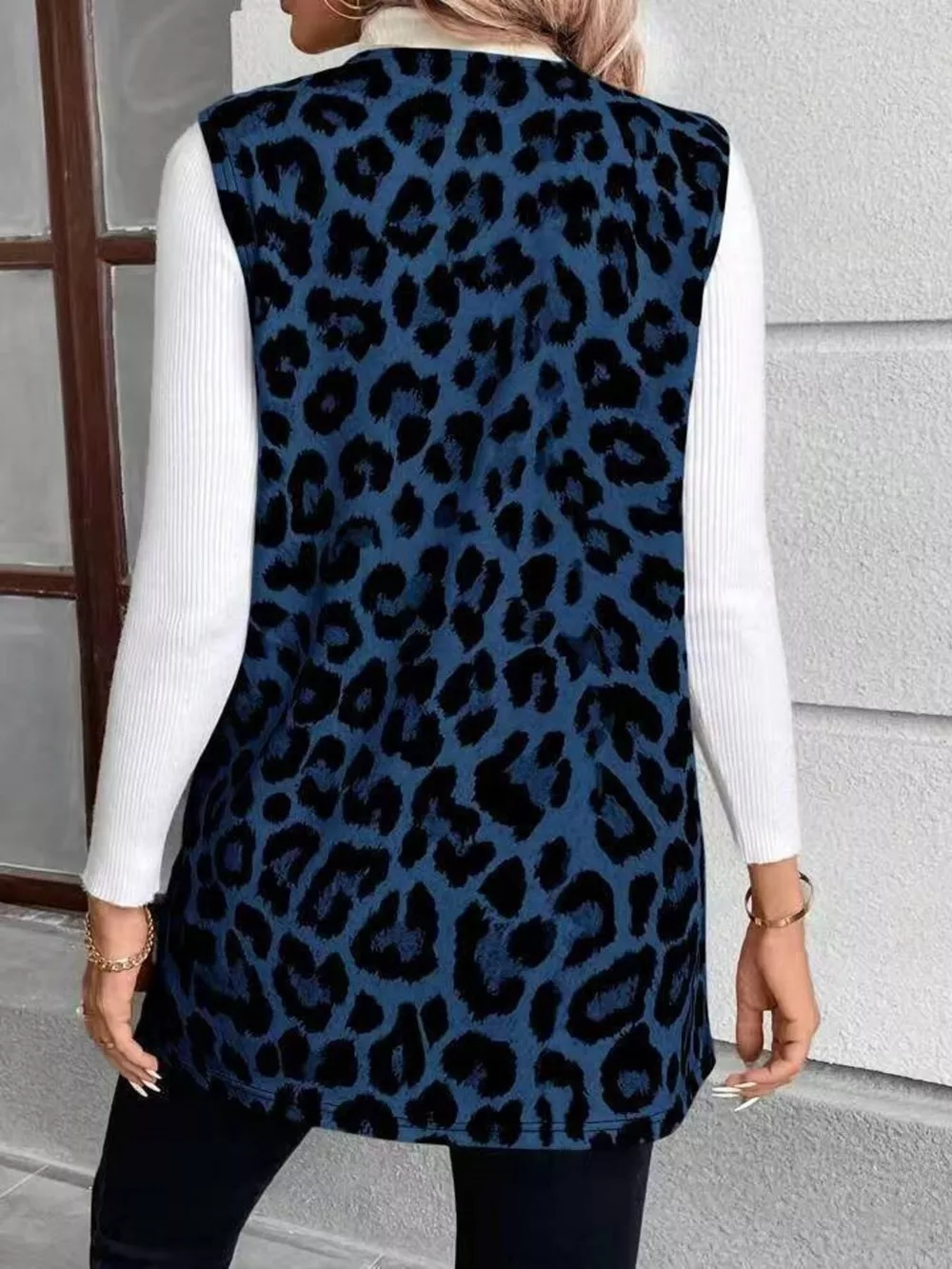 Sleeveless Leopard Print Vest Coat, image 7