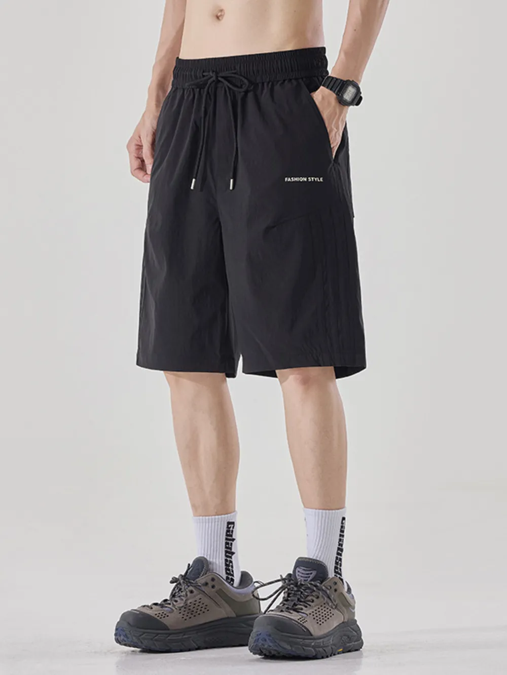 Men's Plus Size Drawstring Loose Fit Shorts, image 5