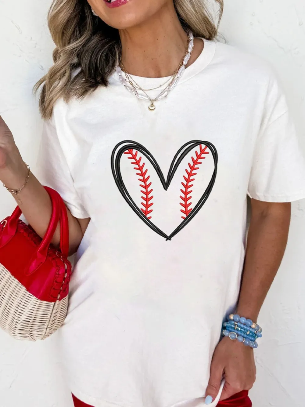Heart Graphic Short Sleeve T-Shirt, image 4