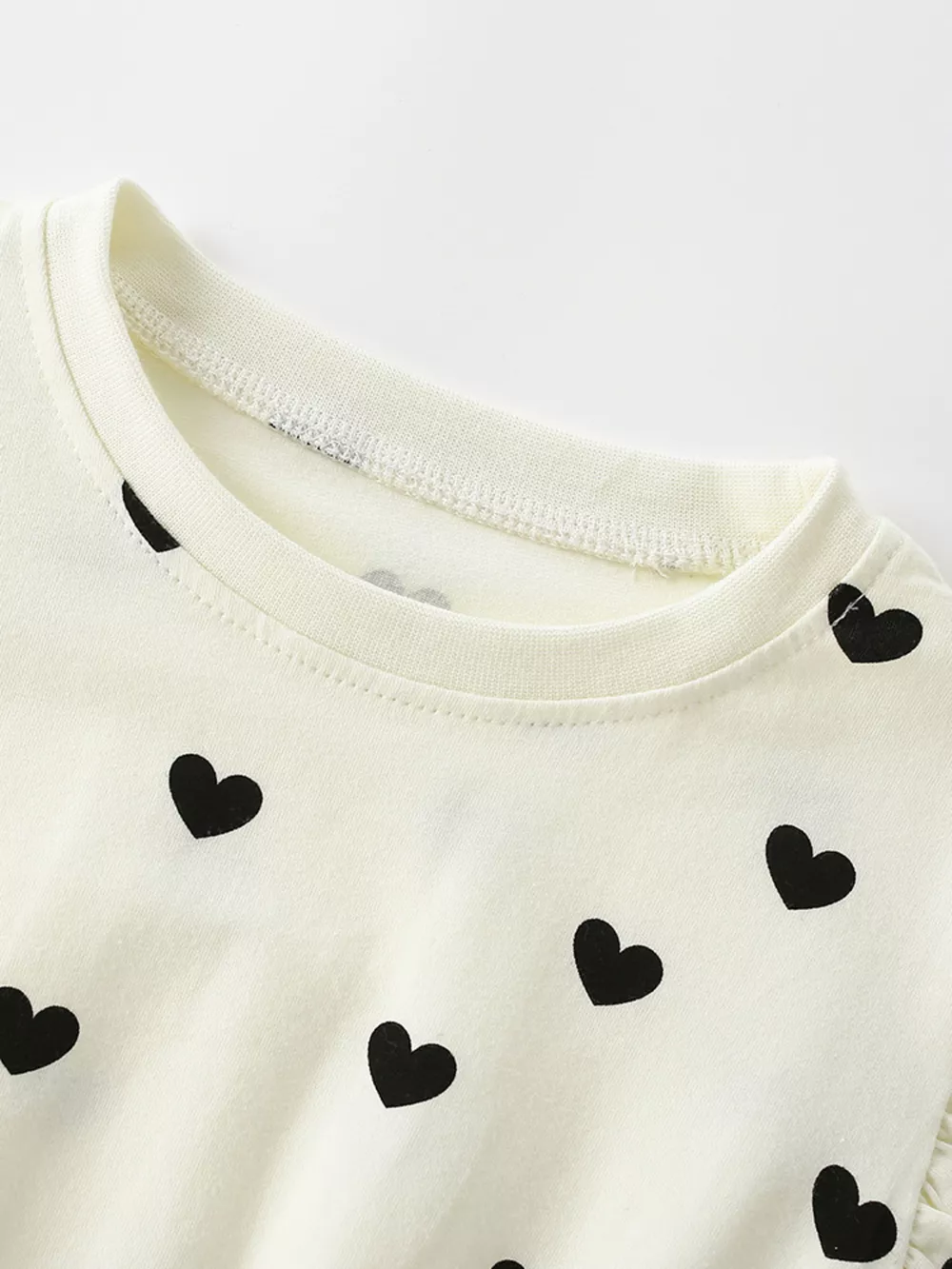 Children's Heart Print Ruffle Sleeve Dress, image 3