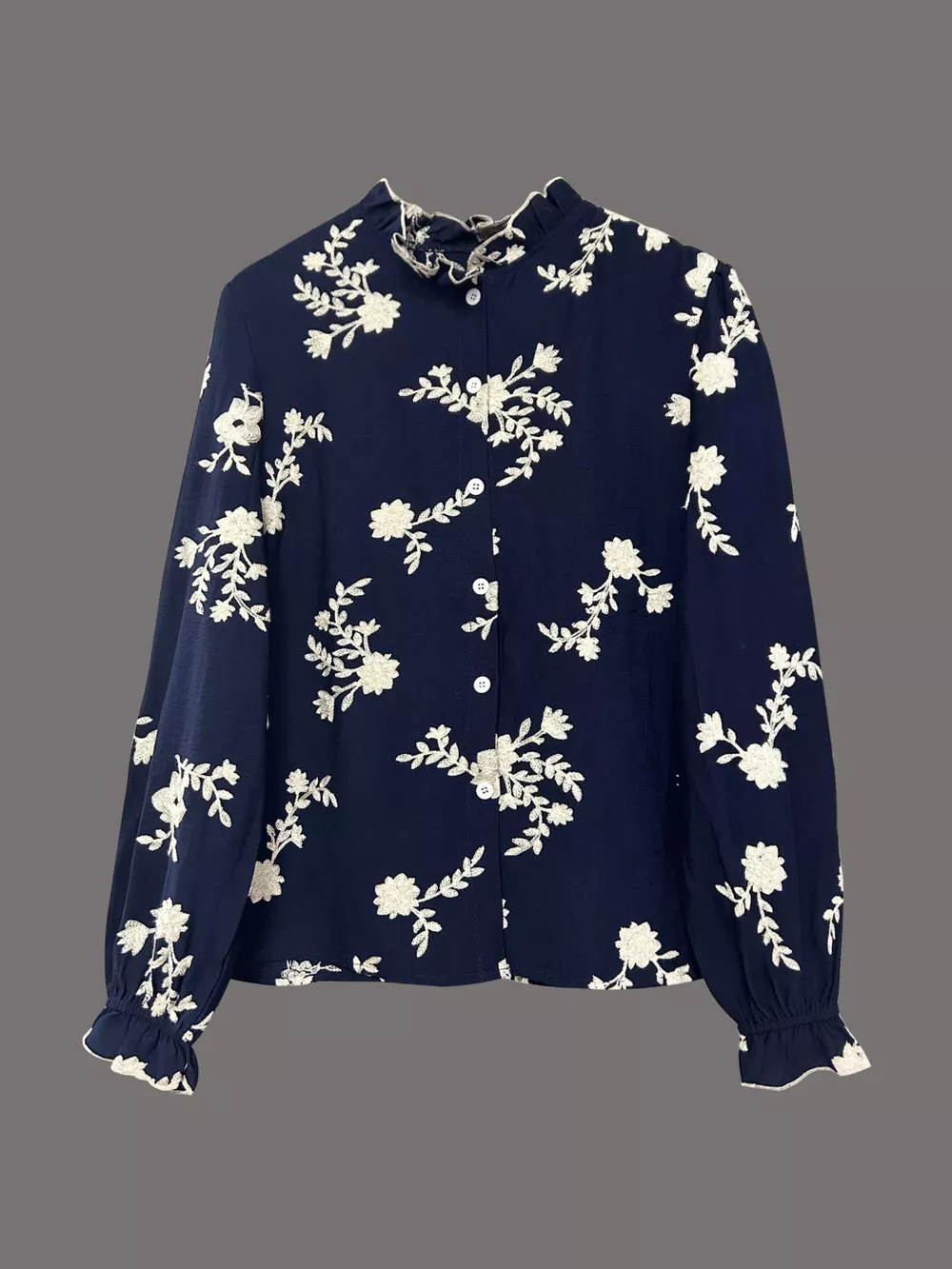 Floral Embroidered Long Sleeve Shirt, image 8