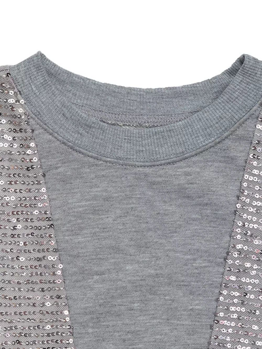 Sequin Round Neck Dropped Shoulder Sweatshirt, image 7