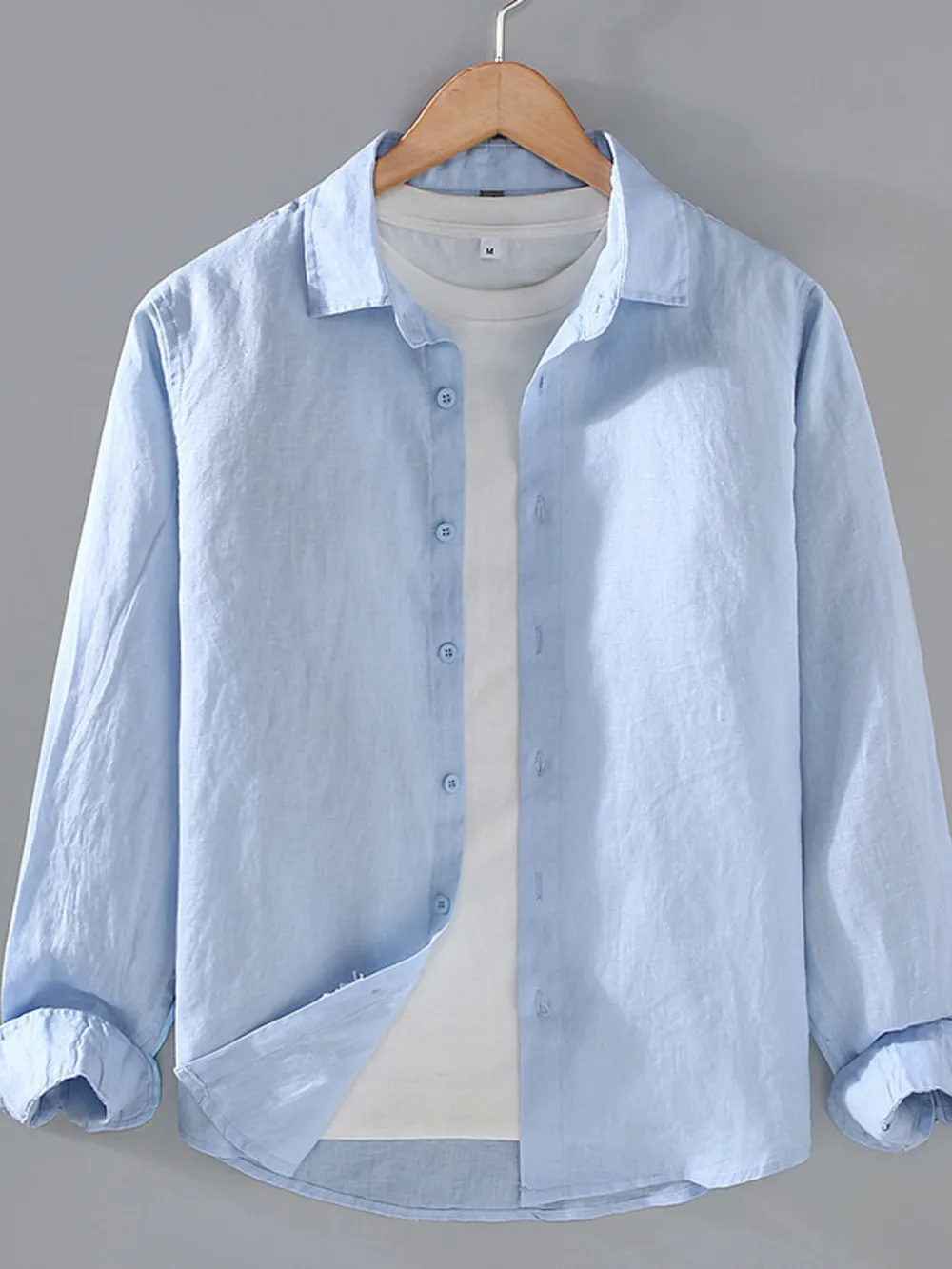 Men's Plus Size Button Up Long Sleeve Shirt, image 2
