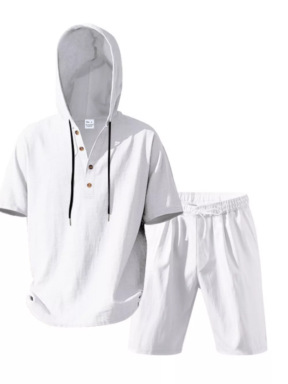 Men's Full Size Casual Short Sleeve Hooded Top & Shorts Set Plus Size, image 6