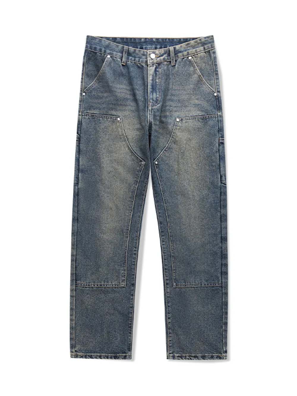 Men's Vintage Wash Wide Leg Jeans, image 5