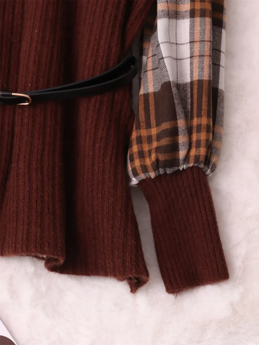 Plaid Long Sleeve Sweater Dress, image 14