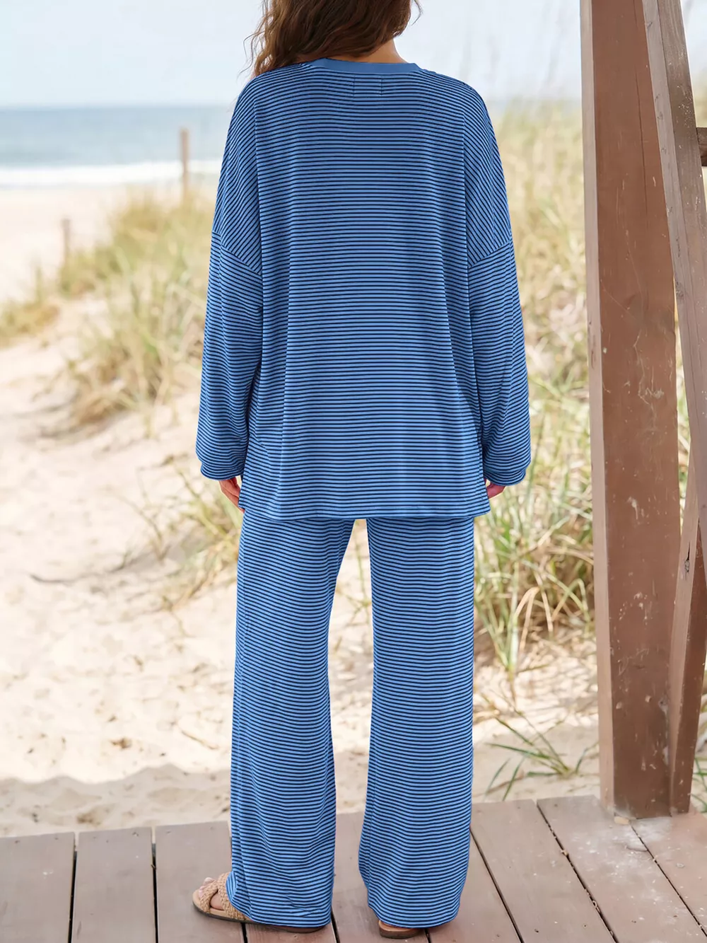 Striped Long Sleeve Top and Pants Set, image 12