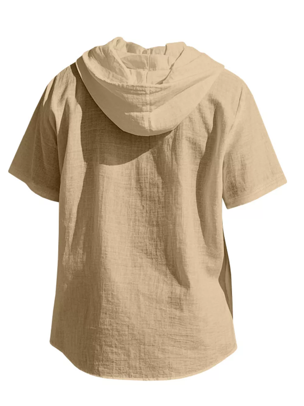 Men's Full Size Casual Hooded Short-Sleeve Shirt Plus Size, image 14