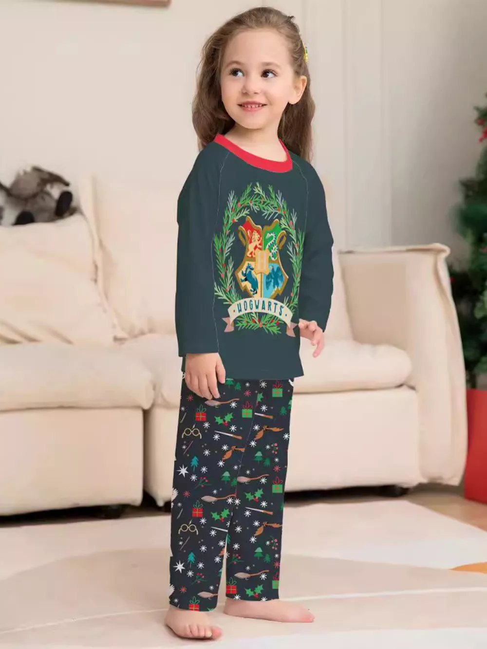 Full Size Family Matching Hogwarts Graphic Pajama Set Plus Size, image 10