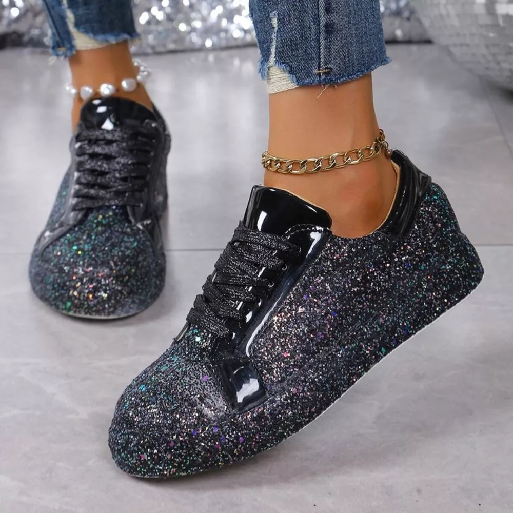 Sparkling Lace Up Sneakers, image 8