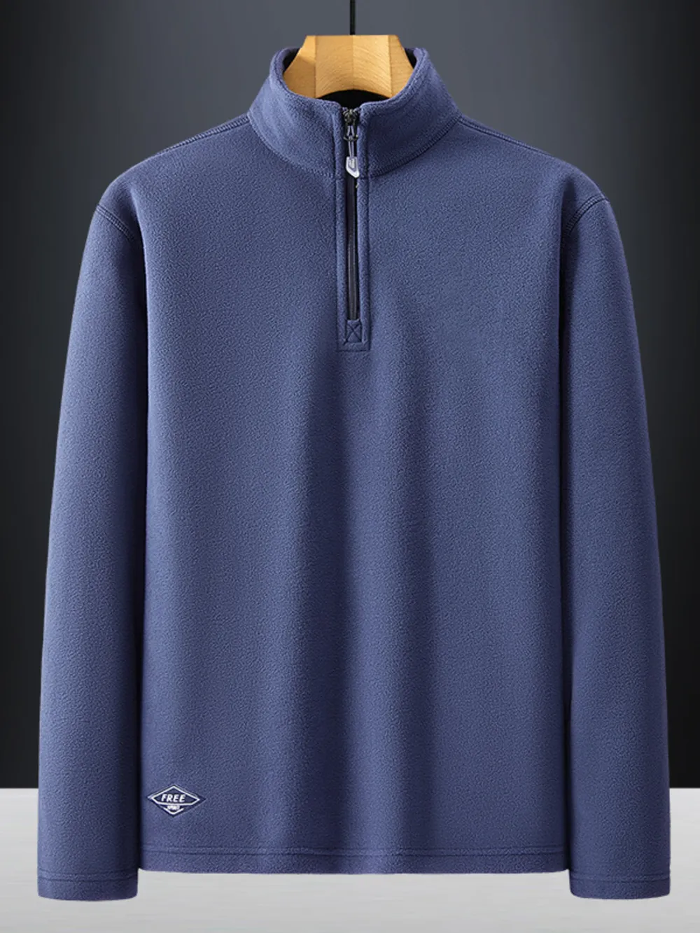 Men's Plus Size Quarter Zip Long Sleeve Sweatshirt, image 6