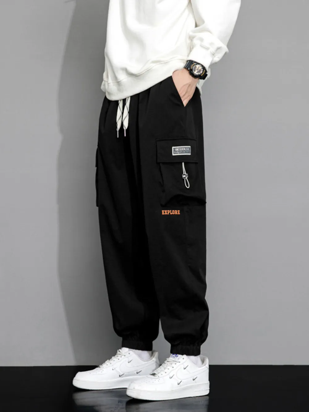 Men's Plus Size Loose Fit Joggers, image 5