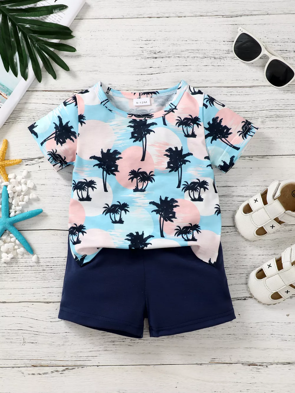 Children's Tropical Palm Tree Print Outfit Set