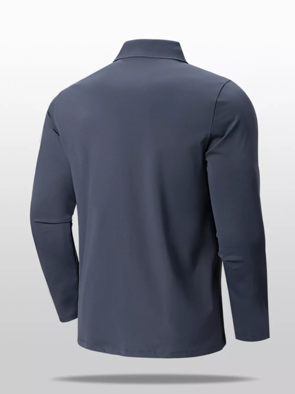 Men's Plus Size Long Sleeve Button Detail Polo, image 4