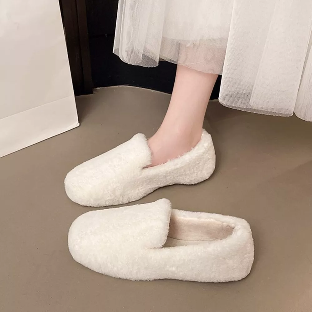 Fluffy Round Toe Slip-Ons, image 10