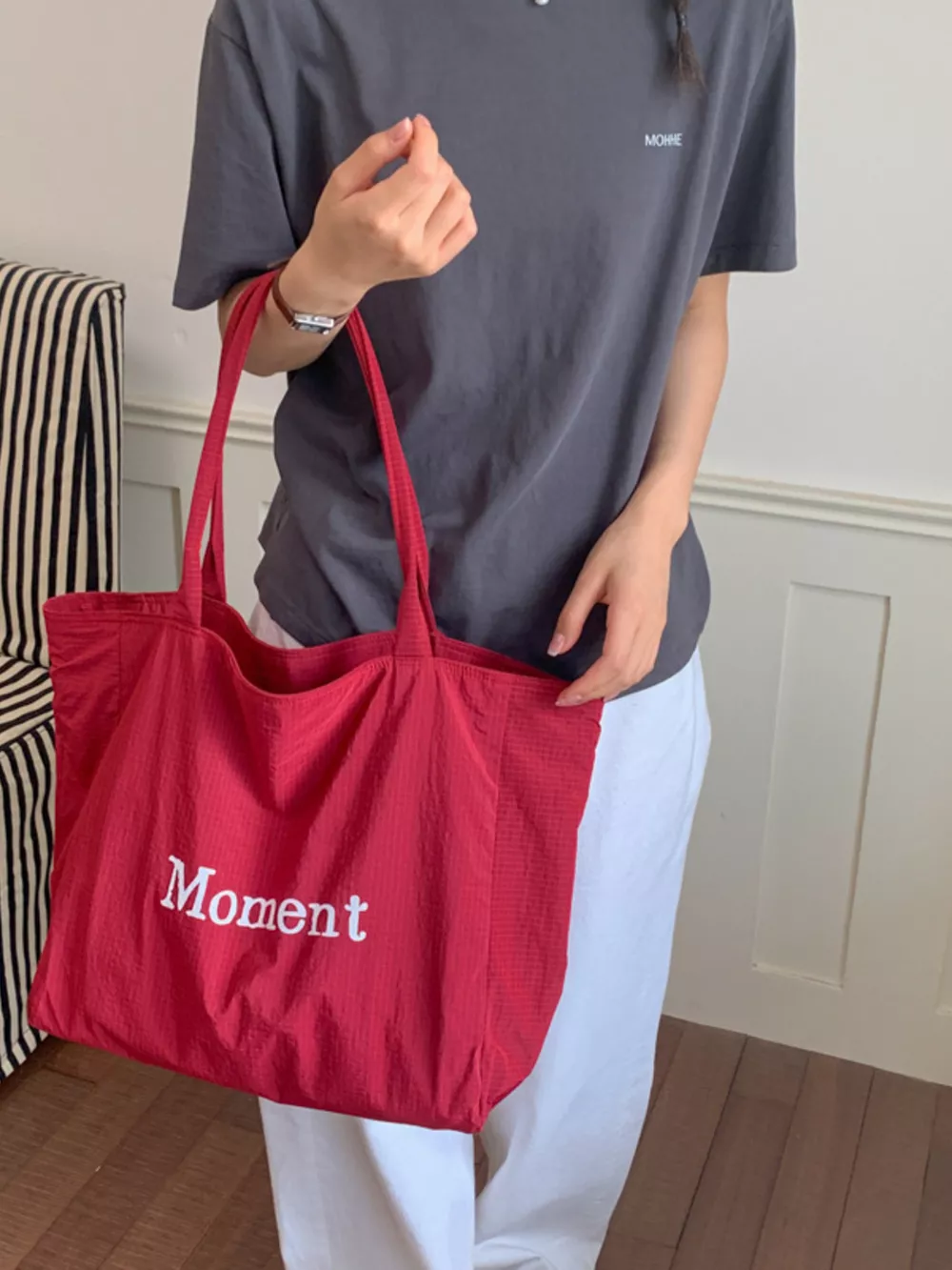 Letter Canvas Tote Bag, image 2