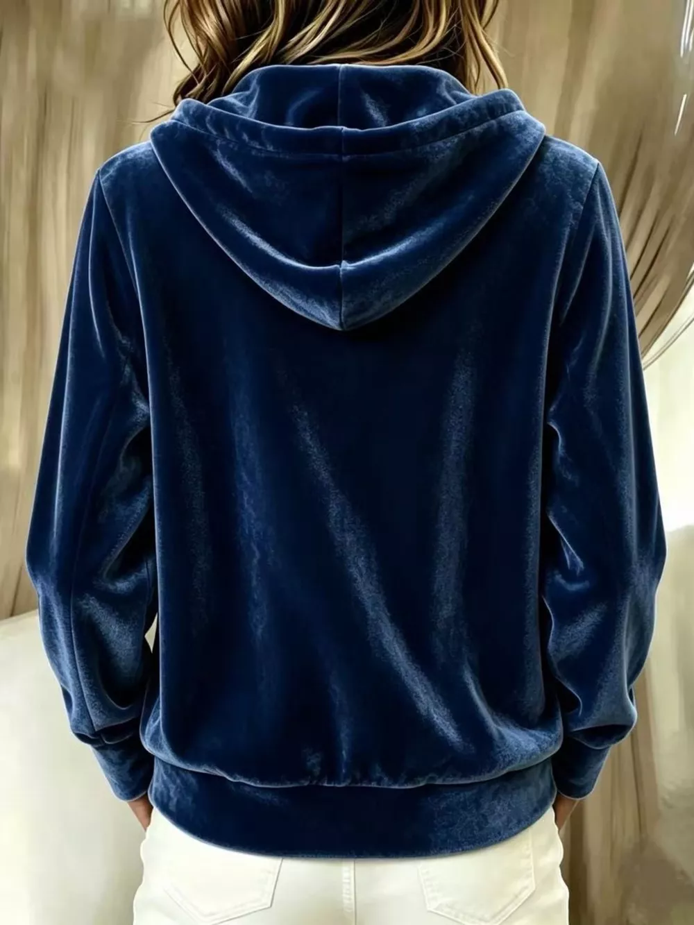 Full Size Velvet Button-Down Hooded Outerwear Plus Size, image 12