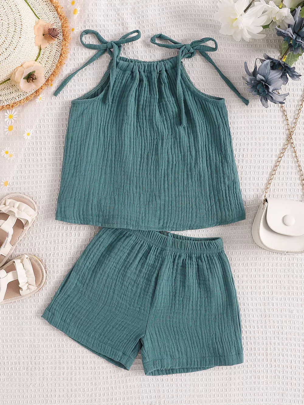 Children's Textured Cami and Shorts Set, image 7