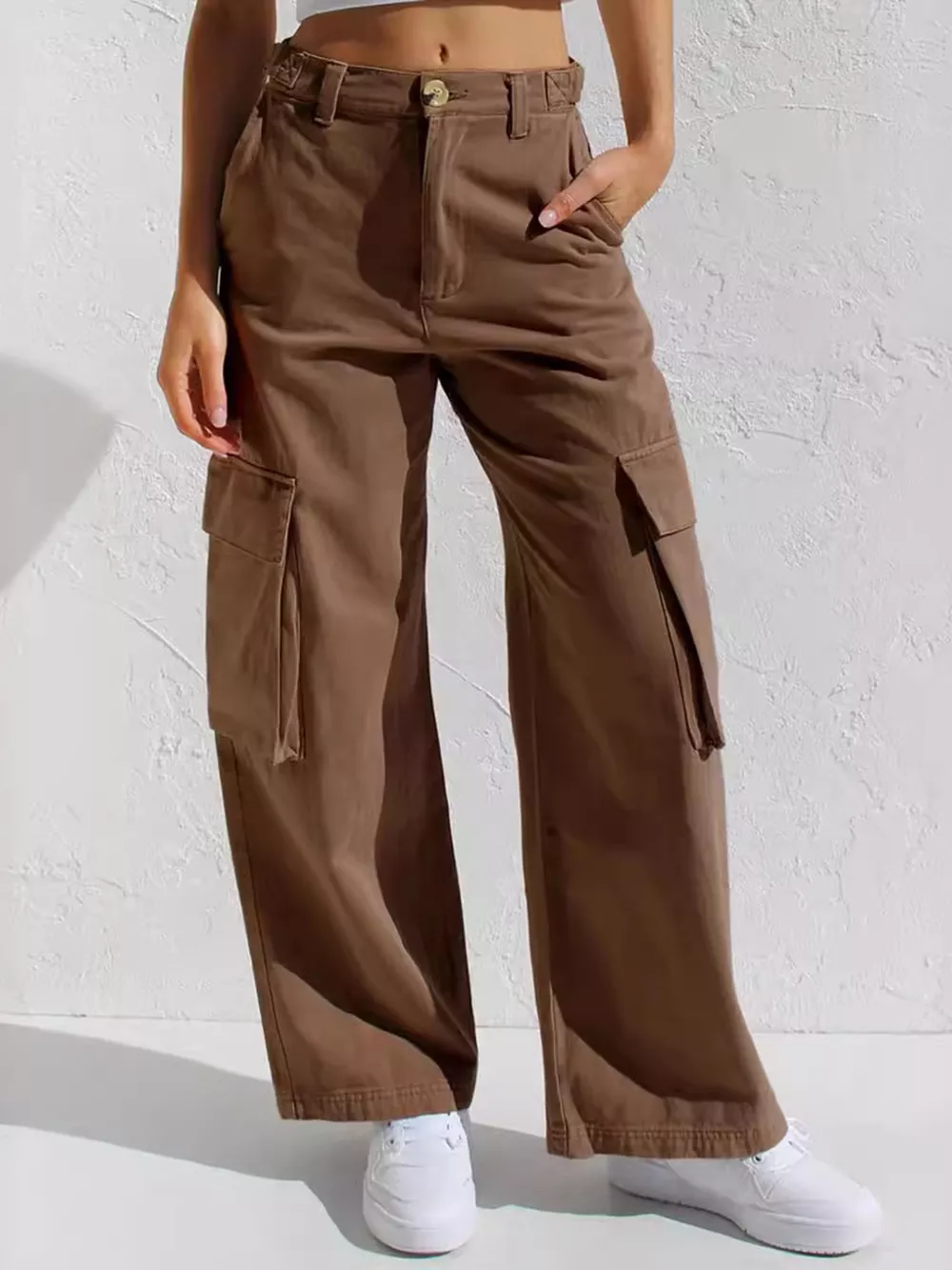 High-Waisted Wide Leg Cargo Jeans, image 19
