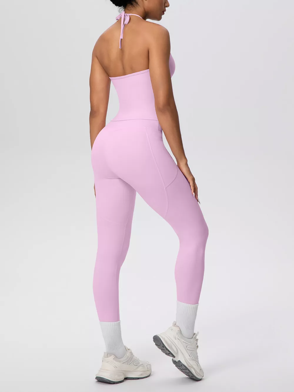 Halter Neck Cami and High-Waisted Leggings Active Set, image 29