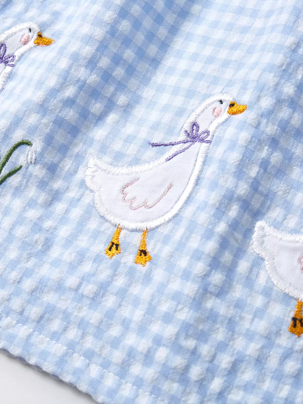 Children's Gingham Goose Embroidered Sleeveless Dress, image 6